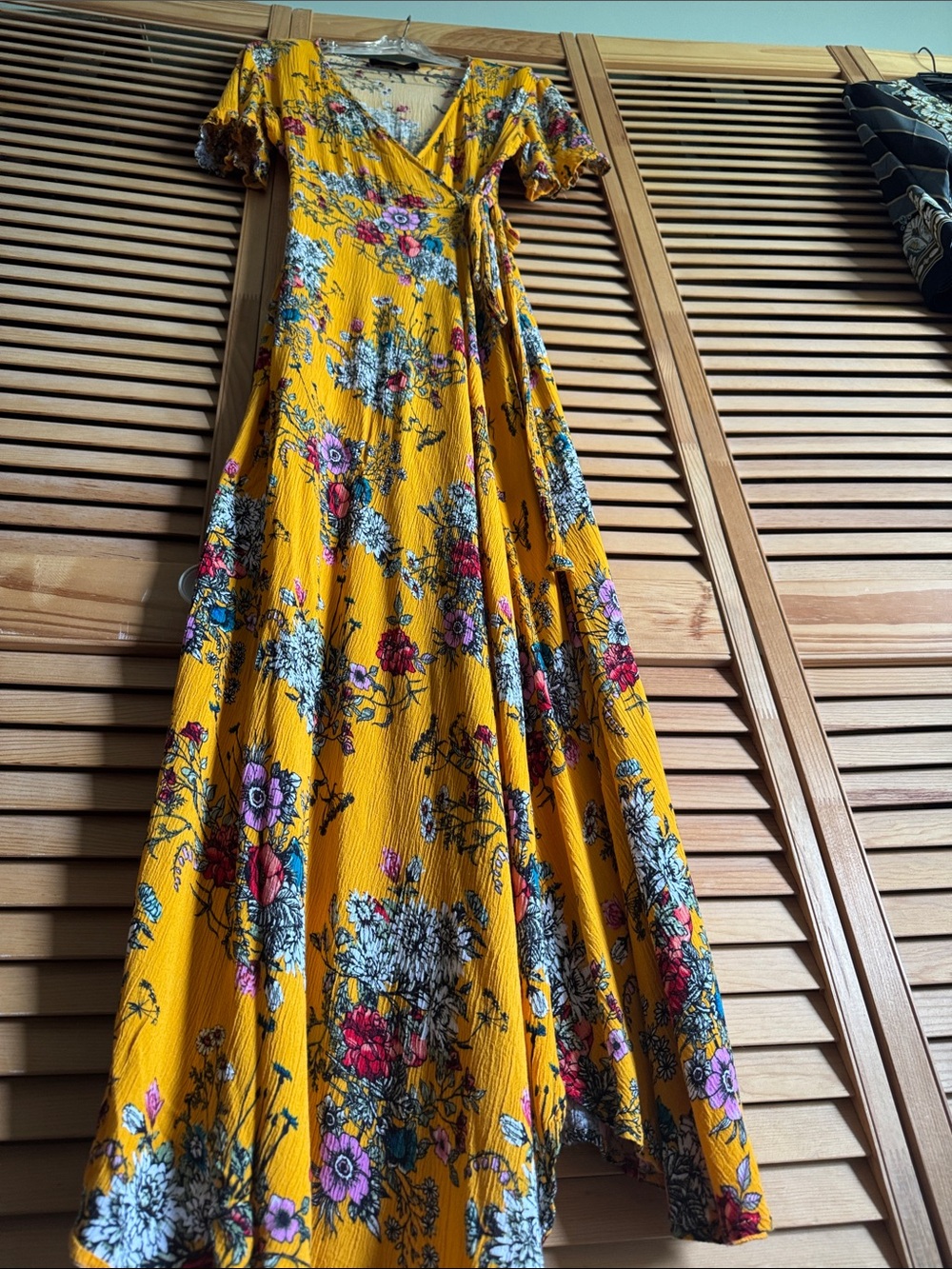Floral Wrap Maxi Dress with Tie Waist